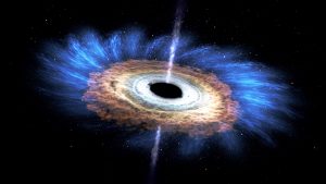 Supermassive black hole issuing Hawking Radiation